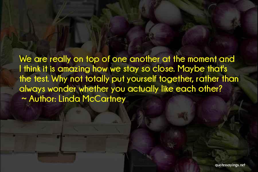 Linda McCartney Quotes: We Are Really On Top Of One Another At The Moment And I Think It Is Amazing How We Stay