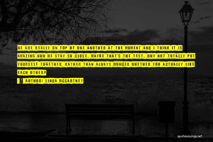 Linda McCartney Quotes: We Are Really On Top Of One Another At The Moment And I Think It Is Amazing How We Stay