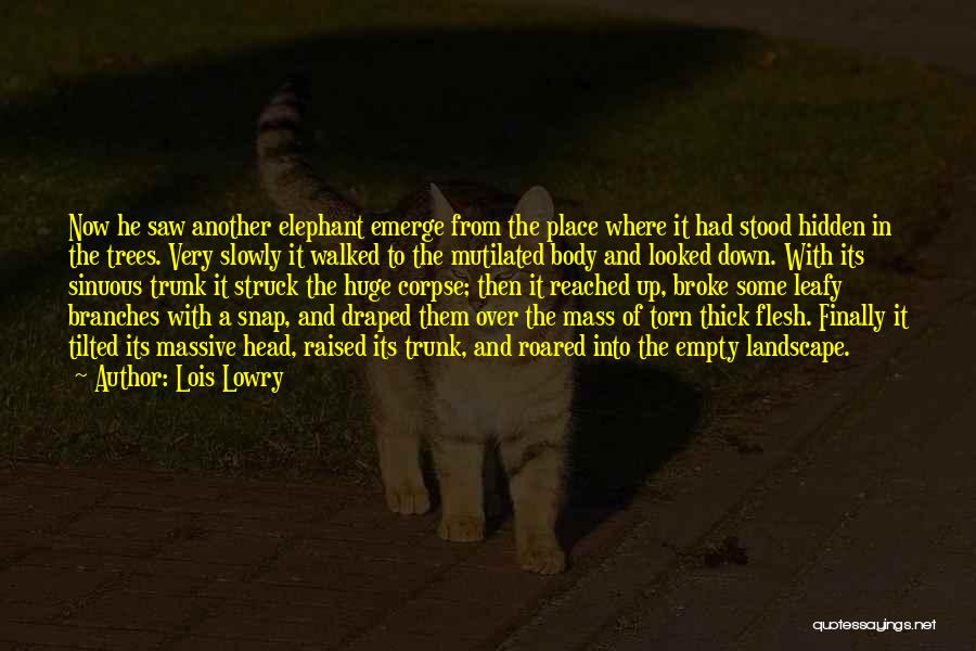 Lois Lowry Quotes: Now He Saw Another Elephant Emerge From The Place Where It Had Stood Hidden In The Trees. Very Slowly It