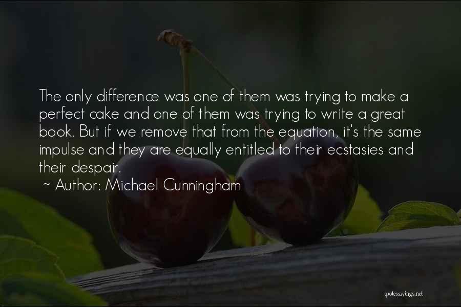 Michael Cunningham Quotes: The Only Difference Was One Of Them Was Trying To Make A Perfect Cake And One Of Them Was Trying