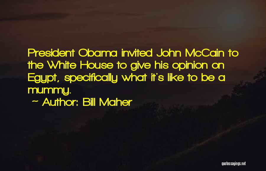 Bill Maher Quotes: President Obama Invited John Mccain To The White House To Give His Opinion On Egypt, Specifically What It's Like To
