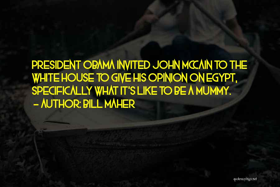 Bill Maher Quotes: President Obama Invited John Mccain To The White House To Give His Opinion On Egypt, Specifically What It's Like To