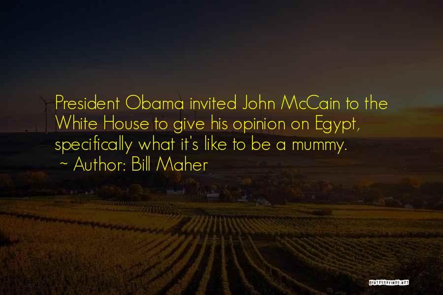 Bill Maher Quotes: President Obama Invited John Mccain To The White House To Give His Opinion On Egypt, Specifically What It's Like To