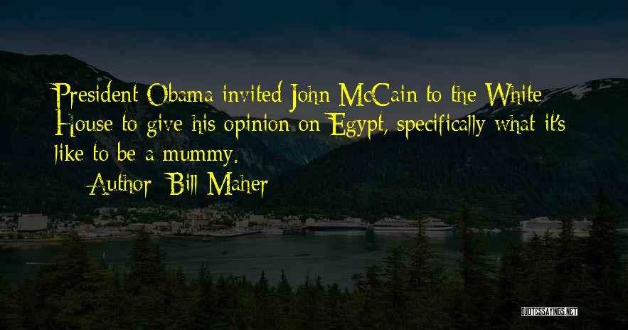 Bill Maher Quotes: President Obama Invited John Mccain To The White House To Give His Opinion On Egypt, Specifically What It's Like To