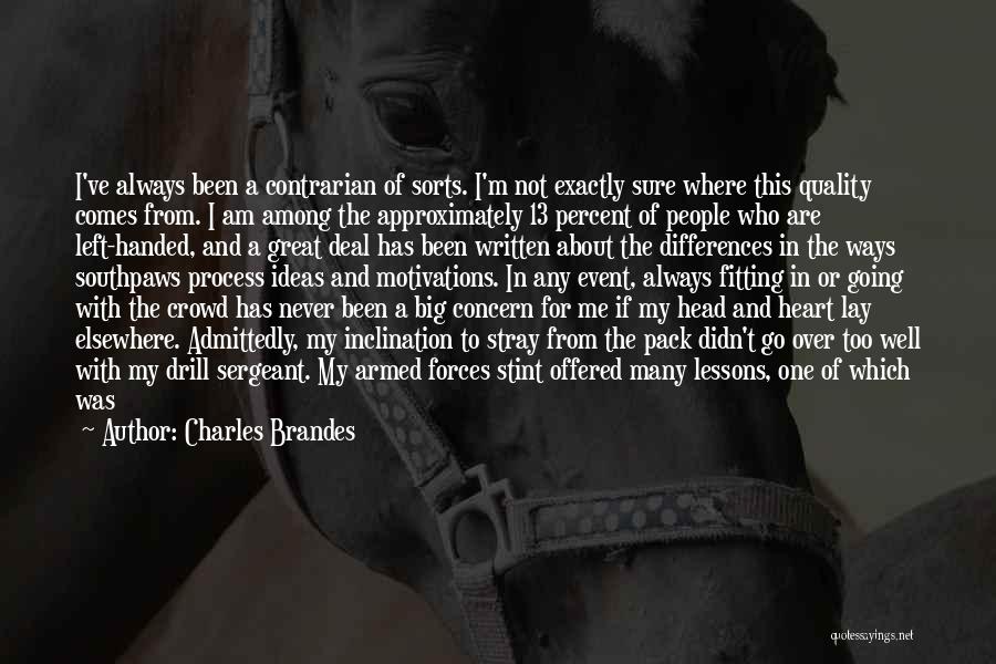 Charles Brandes Quotes: I've Always Been A Contrarian Of Sorts. I'm Not Exactly Sure Where This Quality Comes From. I Am Among The