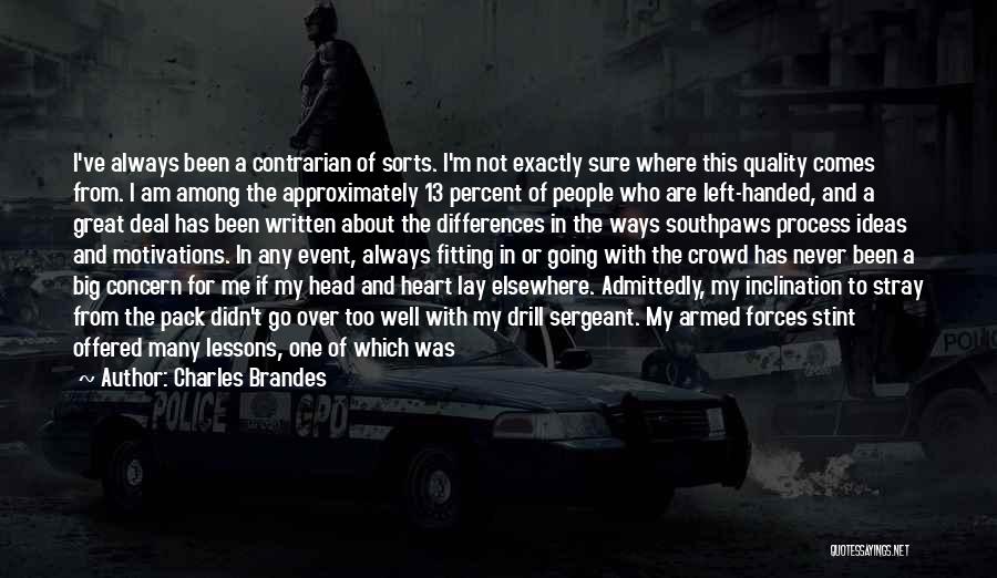 Charles Brandes Quotes: I've Always Been A Contrarian Of Sorts. I'm Not Exactly Sure Where This Quality Comes From. I Am Among The