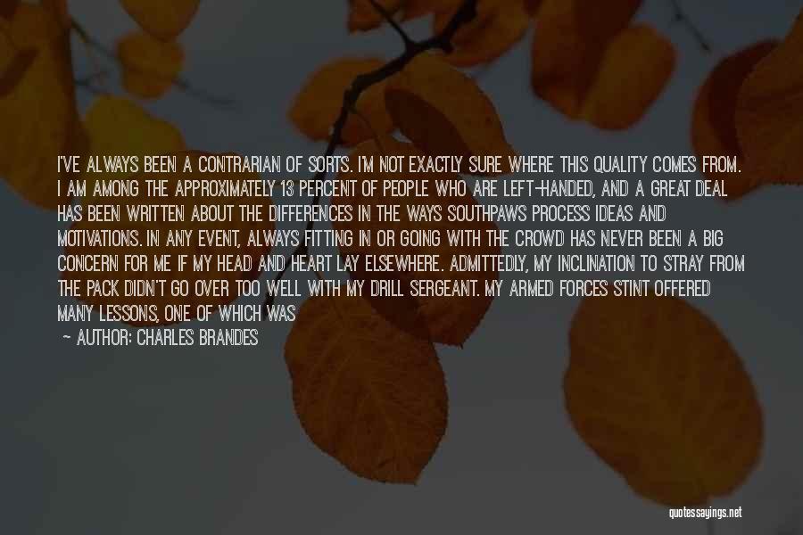 Charles Brandes Quotes: I've Always Been A Contrarian Of Sorts. I'm Not Exactly Sure Where This Quality Comes From. I Am Among The