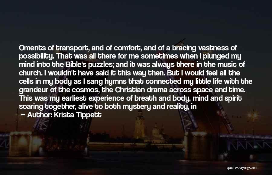 Krista Tippett Quotes: Oments Of Transport, And Of Comfort, And Of A Bracing Vastness Of Possibility. That Was All There For Me Sometimes