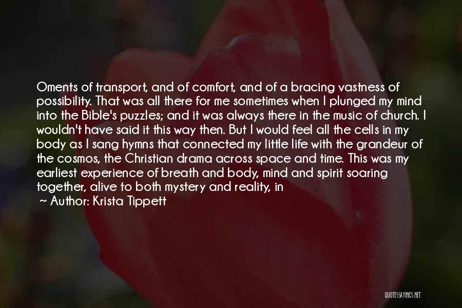 Krista Tippett Quotes: Oments Of Transport, And Of Comfort, And Of A Bracing Vastness Of Possibility. That Was All There For Me Sometimes