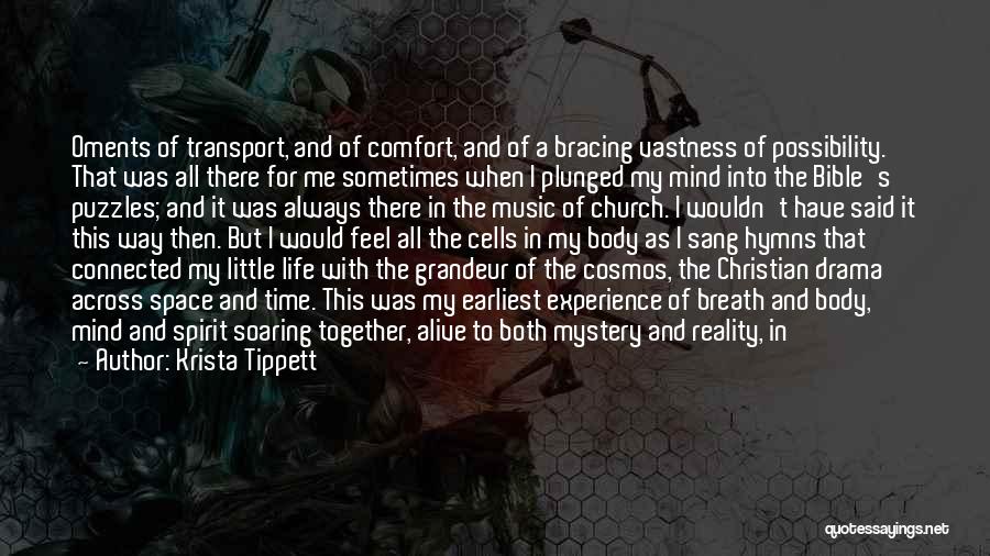 Krista Tippett Quotes: Oments Of Transport, And Of Comfort, And Of A Bracing Vastness Of Possibility. That Was All There For Me Sometimes