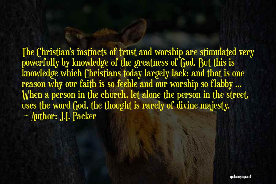 J.I. Packer Quotes: The Christian's Instincts Of Trust And Worship Are Stimulated Very Powerfully By Knowledge Of The Greatness Of God. But This