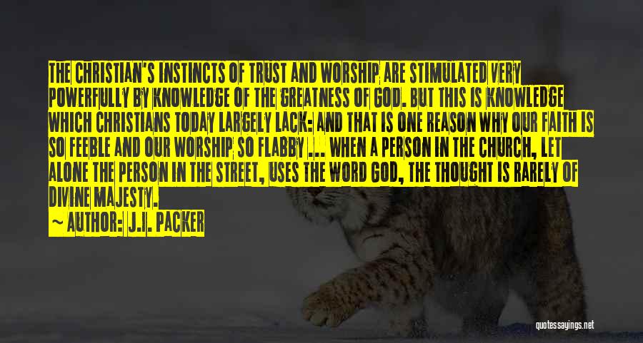 J.I. Packer Quotes: The Christian's Instincts Of Trust And Worship Are Stimulated Very Powerfully By Knowledge Of The Greatness Of God. But This