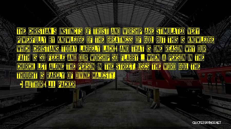 J.I. Packer Quotes: The Christian's Instincts Of Trust And Worship Are Stimulated Very Powerfully By Knowledge Of The Greatness Of God. But This