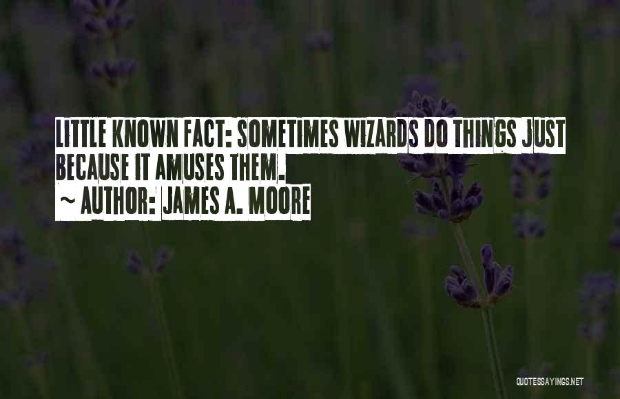James A. Moore Quotes: Little Known Fact: Sometimes Wizards Do Things Just Because It Amuses Them.