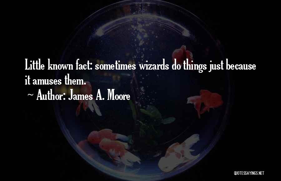 James A. Moore Quotes: Little Known Fact: Sometimes Wizards Do Things Just Because It Amuses Them.