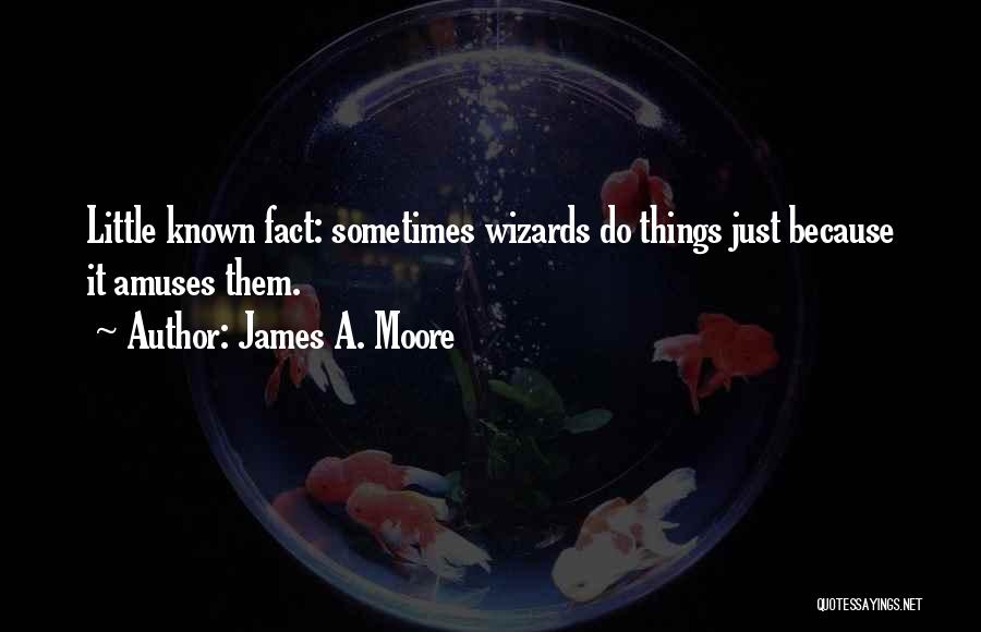 James A. Moore Quotes: Little Known Fact: Sometimes Wizards Do Things Just Because It Amuses Them.