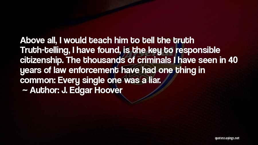 40 And Single Quotes By J. Edgar Hoover