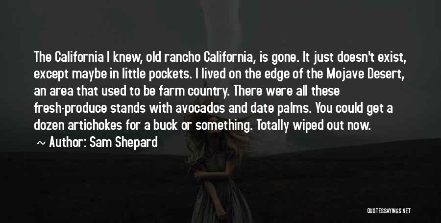 Sam Shepard Quotes: The California I Knew, Old Rancho California, Is Gone. It Just Doesn't Exist, Except Maybe In Little Pockets. I Lived
