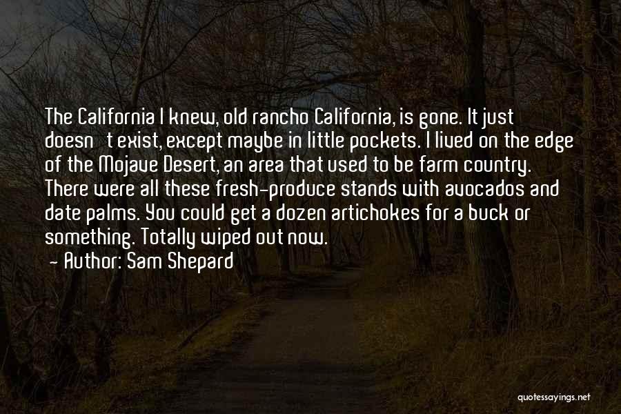 Sam Shepard Quotes: The California I Knew, Old Rancho California, Is Gone. It Just Doesn't Exist, Except Maybe In Little Pockets. I Lived