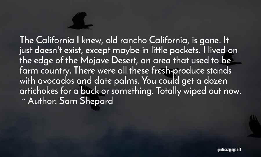 Sam Shepard Quotes: The California I Knew, Old Rancho California, Is Gone. It Just Doesn't Exist, Except Maybe In Little Pockets. I Lived