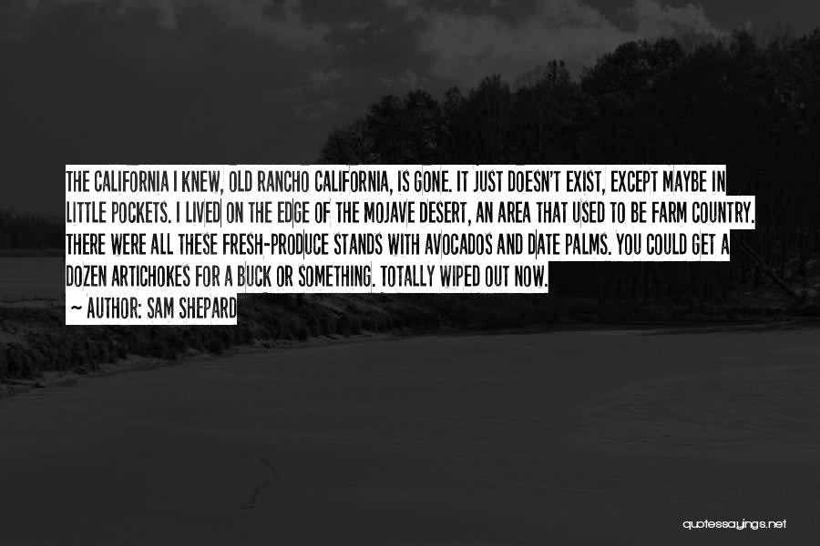 Sam Shepard Quotes: The California I Knew, Old Rancho California, Is Gone. It Just Doesn't Exist, Except Maybe In Little Pockets. I Lived