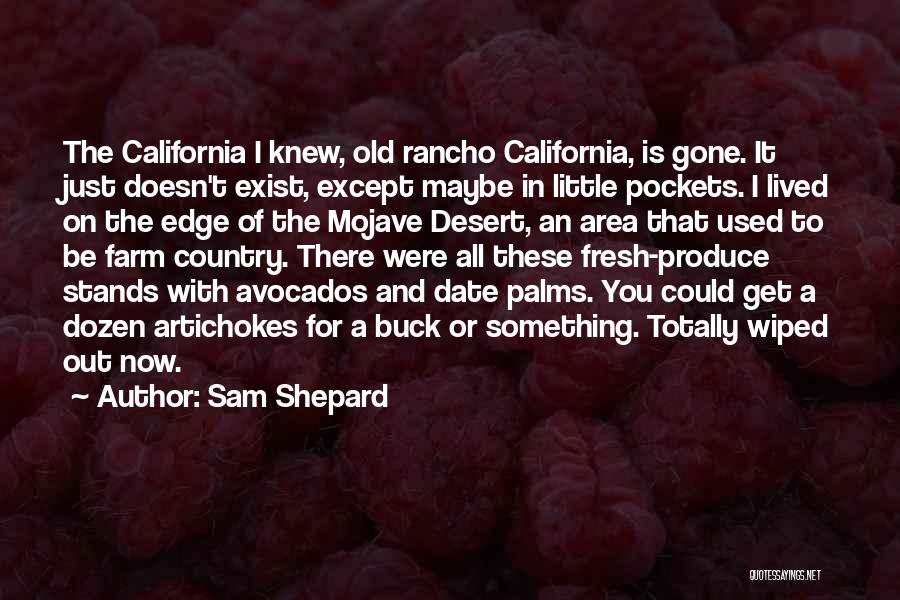 Sam Shepard Quotes: The California I Knew, Old Rancho California, Is Gone. It Just Doesn't Exist, Except Maybe In Little Pockets. I Lived