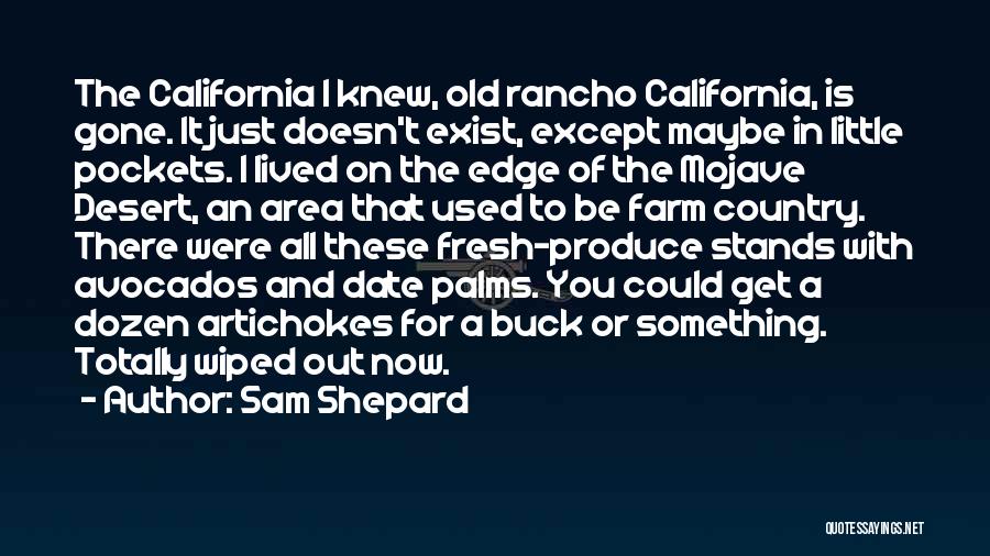 Sam Shepard Quotes: The California I Knew, Old Rancho California, Is Gone. It Just Doesn't Exist, Except Maybe In Little Pockets. I Lived