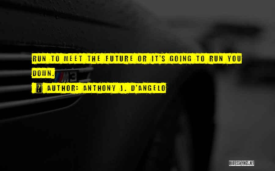 Anthony J. D'Angelo Quotes: Run To Meet The Future Or It's Going To Run You Down.