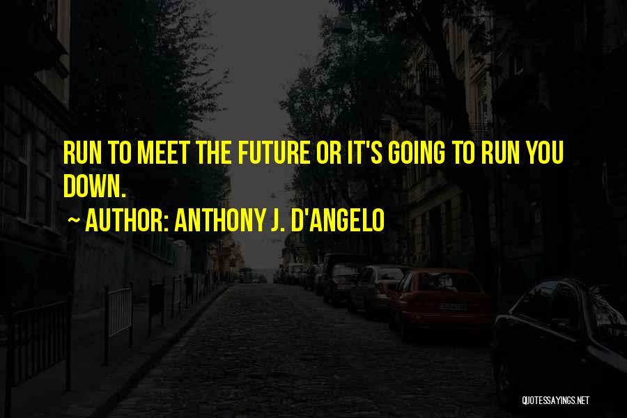 Anthony J. D'Angelo Quotes: Run To Meet The Future Or It's Going To Run You Down.