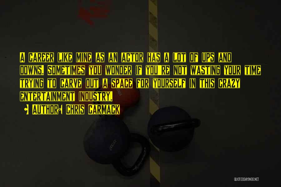 Chris Carmack Quotes: A Career Like Mine As An Actor Has A Lot Of Ups And Downs. Sometimes You Wonder If You're Not