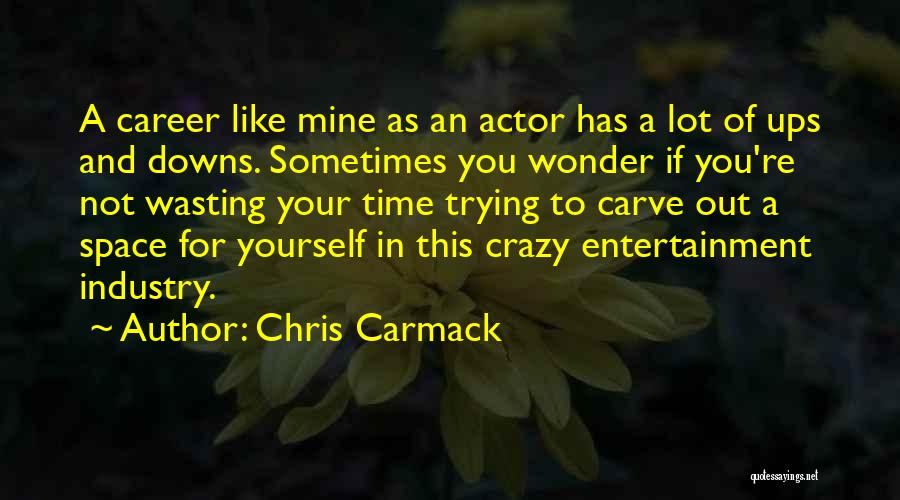 Chris Carmack Quotes: A Career Like Mine As An Actor Has A Lot Of Ups And Downs. Sometimes You Wonder If You're Not