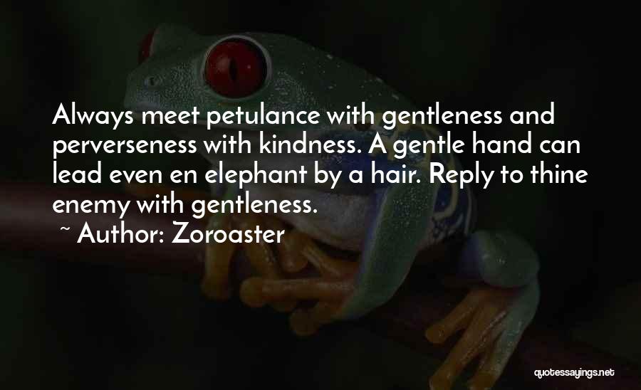 Zoroaster Quotes: Always Meet Petulance With Gentleness And Perverseness With Kindness. A Gentle Hand Can Lead Even En Elephant By A Hair.
