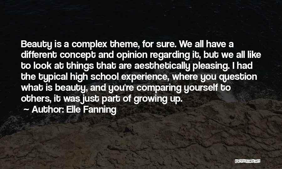 Elle Fanning Quotes: Beauty Is A Complex Theme, For Sure. We All Have A Different Concept And Opinion Regarding It, But We All