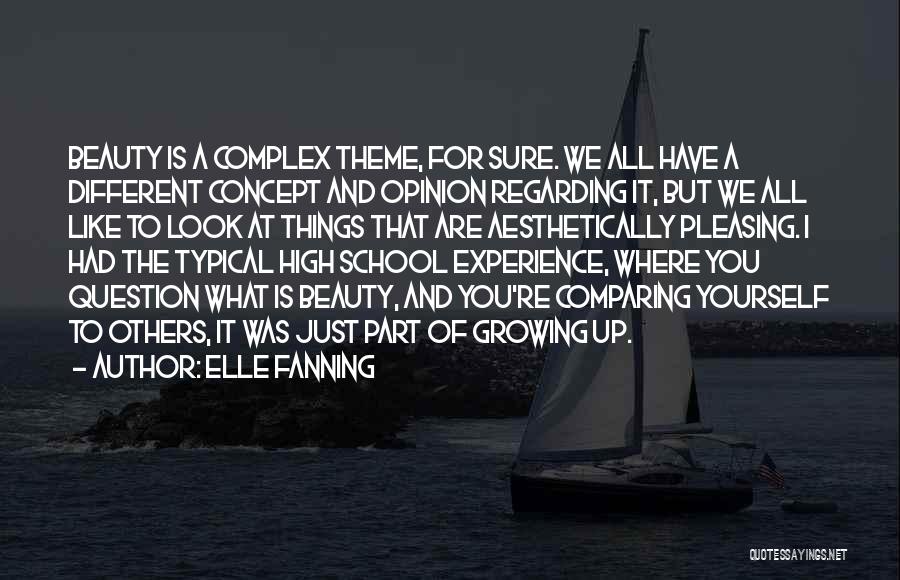 Elle Fanning Quotes: Beauty Is A Complex Theme, For Sure. We All Have A Different Concept And Opinion Regarding It, But We All