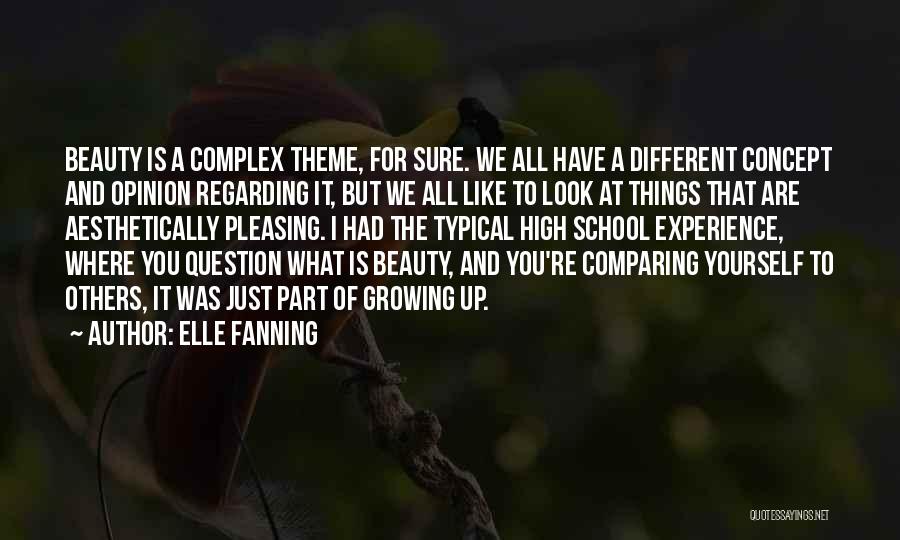 Elle Fanning Quotes: Beauty Is A Complex Theme, For Sure. We All Have A Different Concept And Opinion Regarding It, But We All