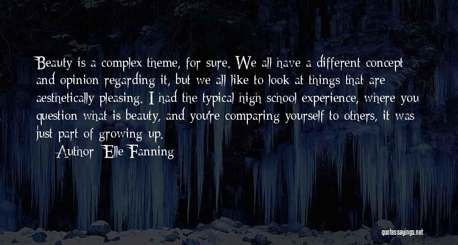 Elle Fanning Quotes: Beauty Is A Complex Theme, For Sure. We All Have A Different Concept And Opinion Regarding It, But We All