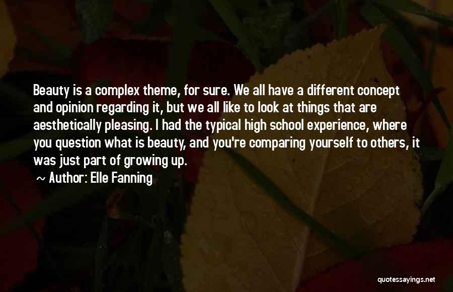 Elle Fanning Quotes: Beauty Is A Complex Theme, For Sure. We All Have A Different Concept And Opinion Regarding It, But We All