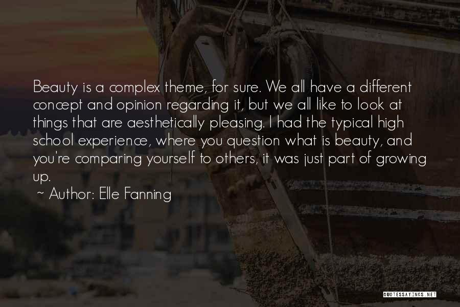 Elle Fanning Quotes: Beauty Is A Complex Theme, For Sure. We All Have A Different Concept And Opinion Regarding It, But We All