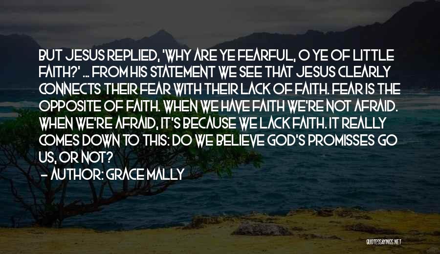 Grace Mally Quotes: But Jesus Replied, 'why Are Ye Fearful, O Ye Of Little Faith?' ... From His Statement We See That Jesus