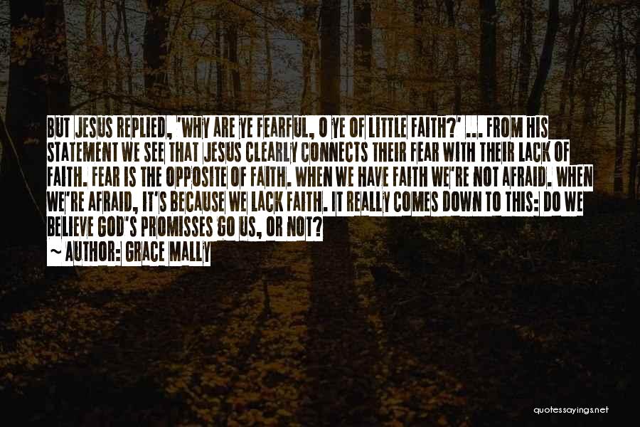 Grace Mally Quotes: But Jesus Replied, 'why Are Ye Fearful, O Ye Of Little Faith?' ... From His Statement We See That Jesus
