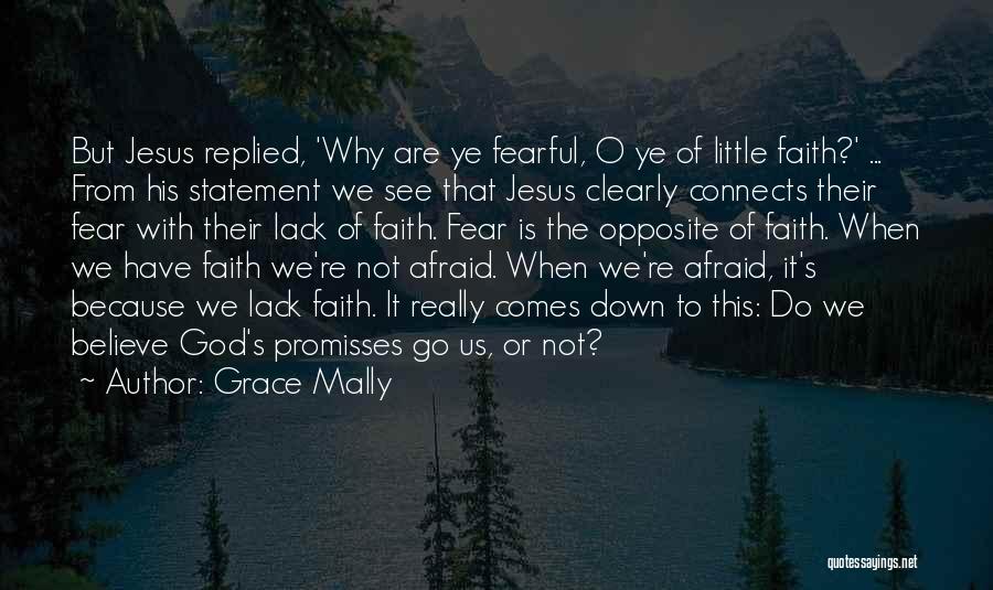 Grace Mally Quotes: But Jesus Replied, 'why Are Ye Fearful, O Ye Of Little Faith?' ... From His Statement We See That Jesus