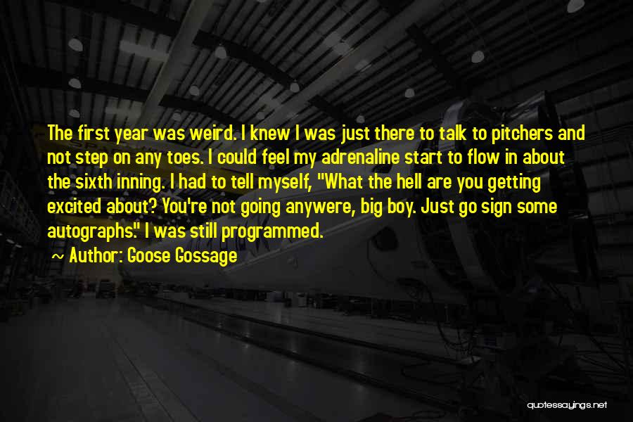 Goose Gossage Quotes: The First Year Was Weird. I Knew I Was Just There To Talk To Pitchers And Not Step On Any