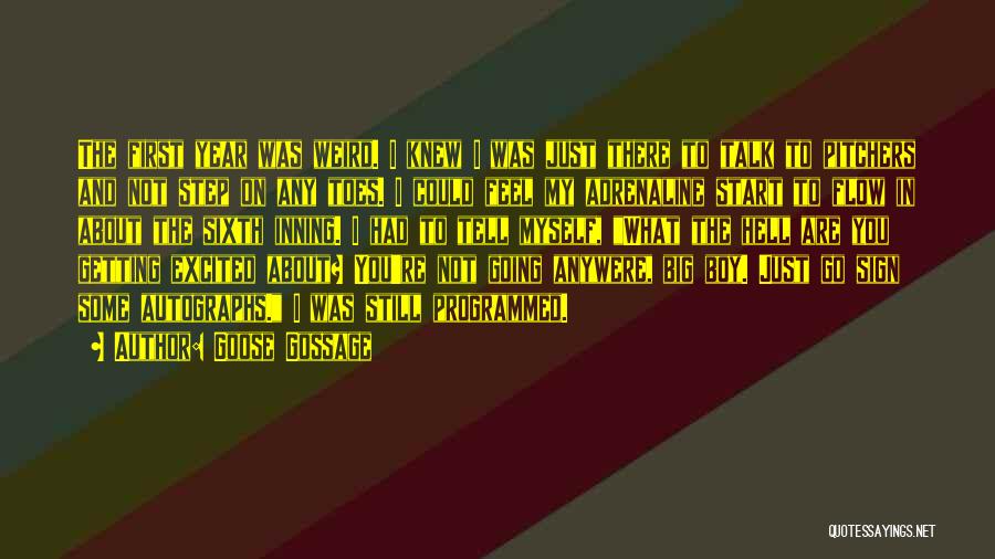 Goose Gossage Quotes: The First Year Was Weird. I Knew I Was Just There To Talk To Pitchers And Not Step On Any