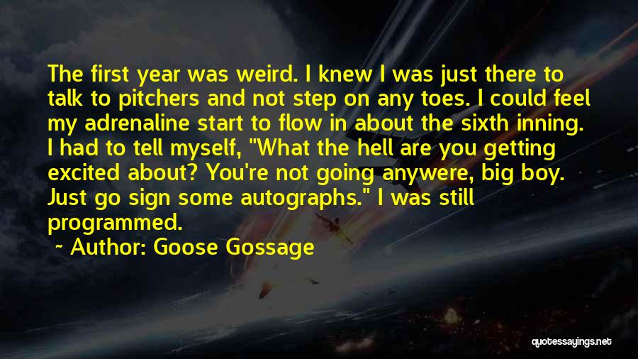 Goose Gossage Quotes: The First Year Was Weird. I Knew I Was Just There To Talk To Pitchers And Not Step On Any