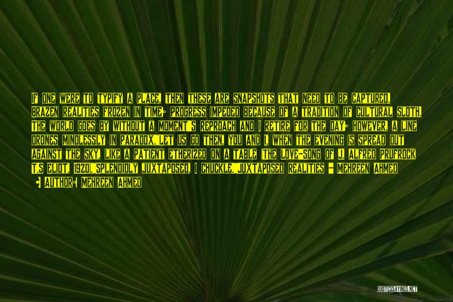 Mehreen Ahmed Quotes: If One Were To Typify A Place, Then These Are Snapshots That Need To Be Captured. Brazen Realities Frozen In