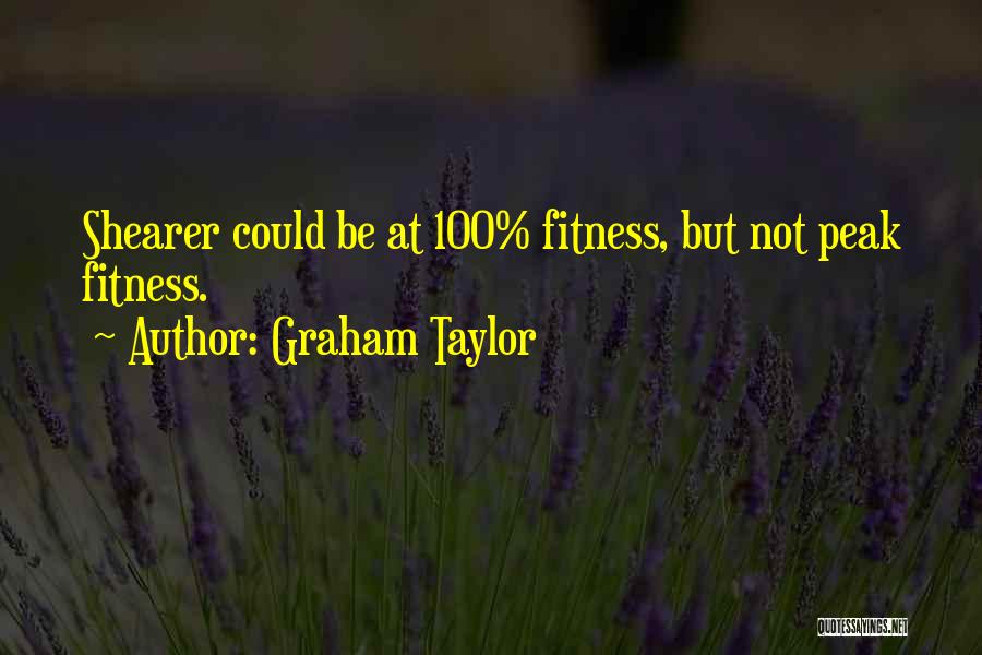 Graham Taylor Quotes: Shearer Could Be At 100% Fitness, But Not Peak Fitness.