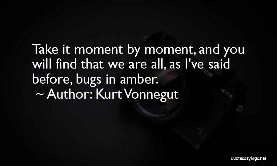 Kurt Vonnegut Quotes: Take It Moment By Moment, And You Will Find That We Are All, As I've Said Before, Bugs In Amber.