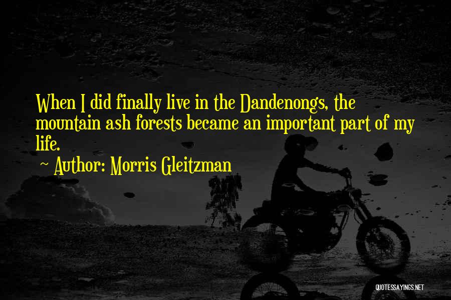 Morris Gleitzman Quotes: When I Did Finally Live In The Dandenongs, The Mountain Ash Forests Became An Important Part Of My Life.