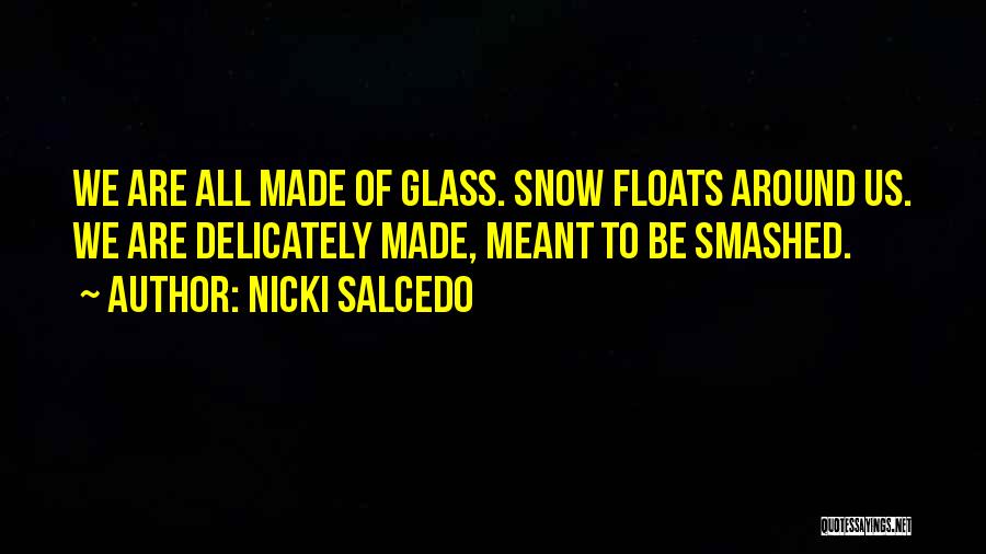 Nicki Salcedo Quotes: We Are All Made Of Glass. Snow Floats Around Us. We Are Delicately Made, Meant To Be Smashed.