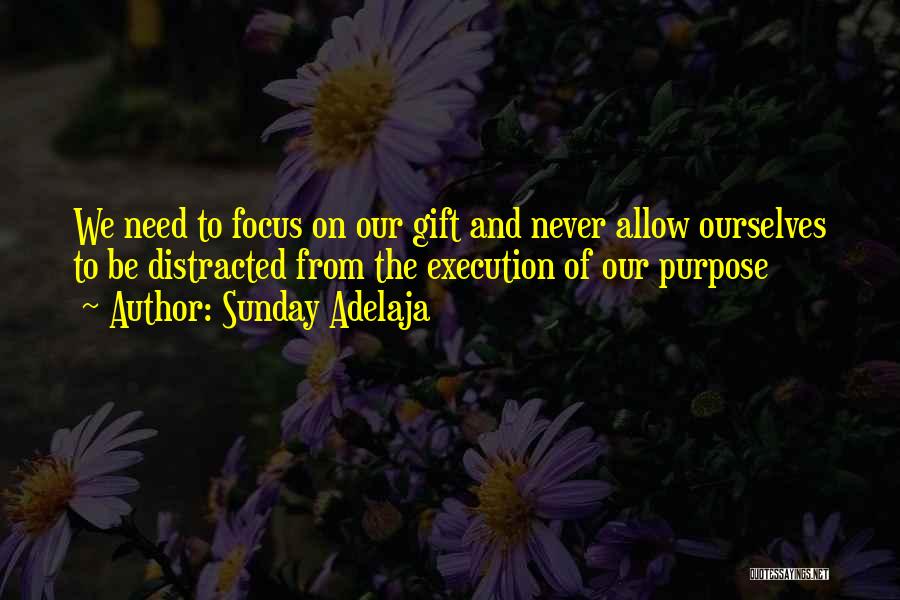Sunday Adelaja Quotes: We Need To Focus On Our Gift And Never Allow Ourselves To Be Distracted From The Execution Of Our Purpose